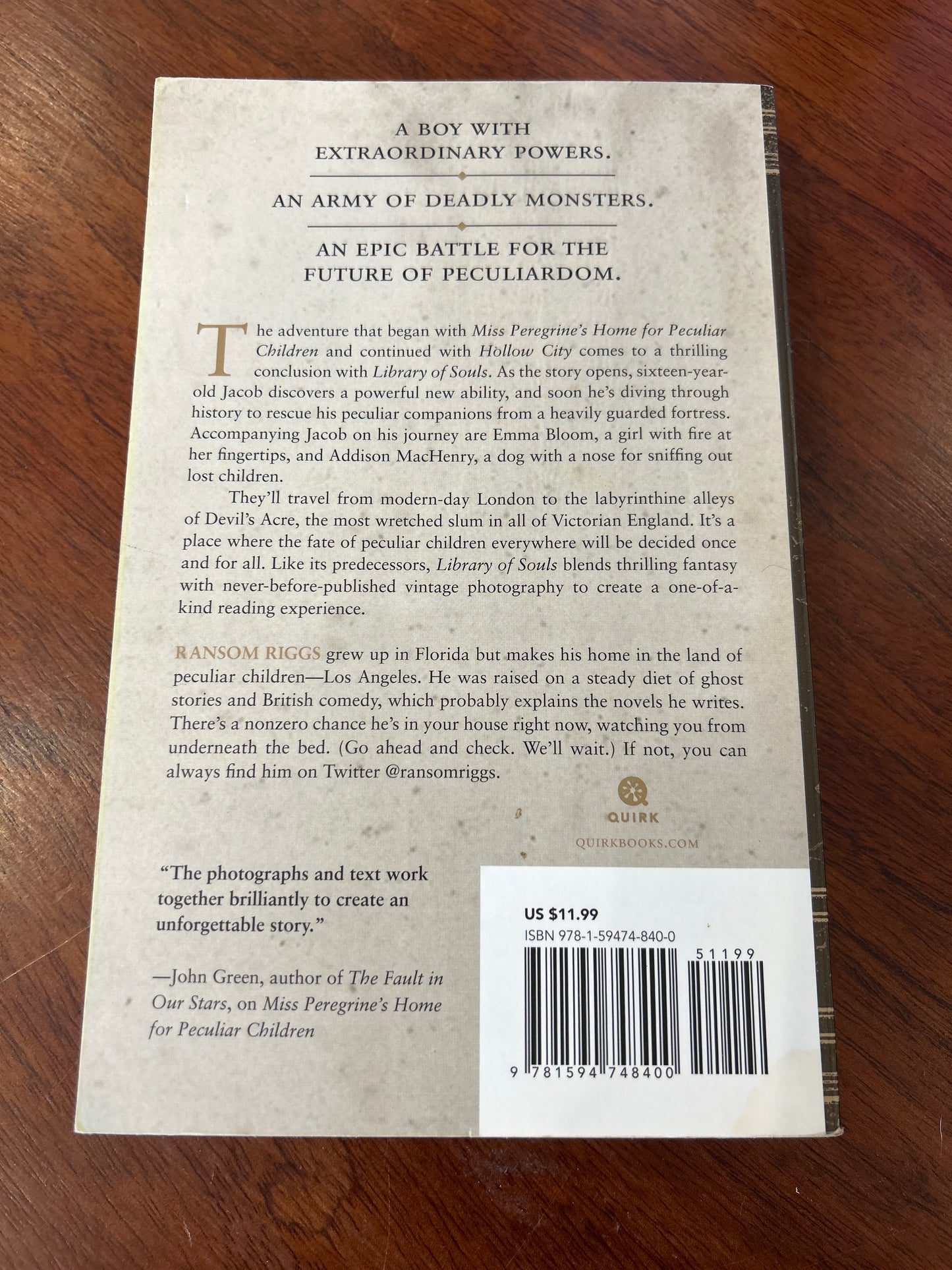 Library of souls. Ransom Riggs. 2015.