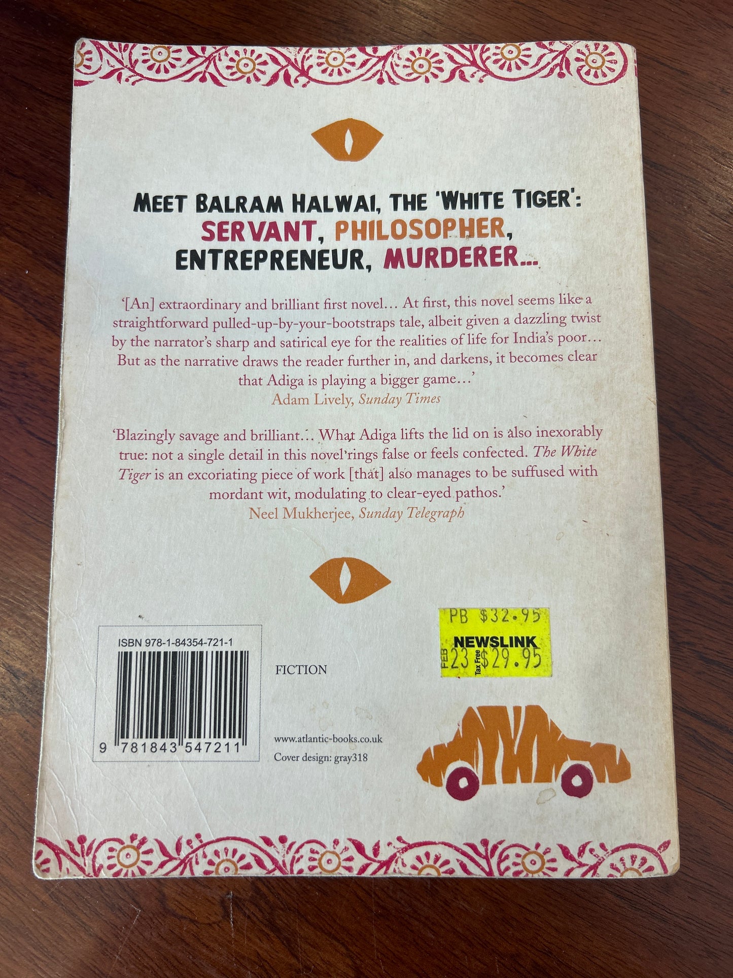 White tiger. Aravind Adiga. 2008.