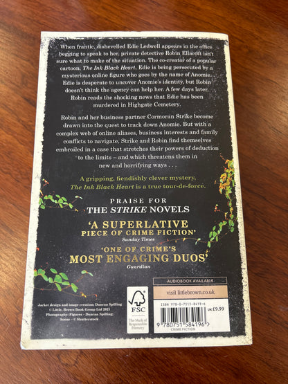 Ink black heart. Robert Galbraith. 2023.