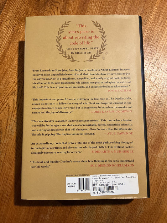 Code breaker: Jennifer Doudna, gene editing and the future of the human race. Walter Isaacson. 2021.