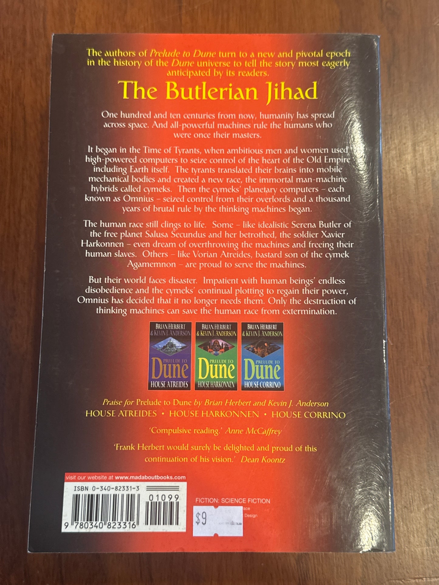 Legends of Dune: the Butlerian jihad. Brian Herbert & Kevin J. Anderson. 2002.