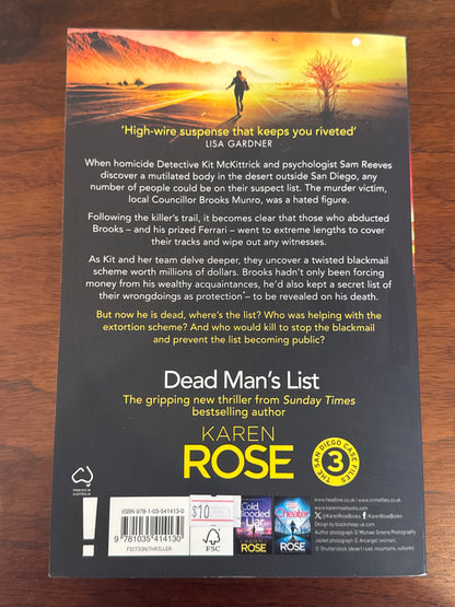 Dead Man’s List. Karen Rose. 2025.