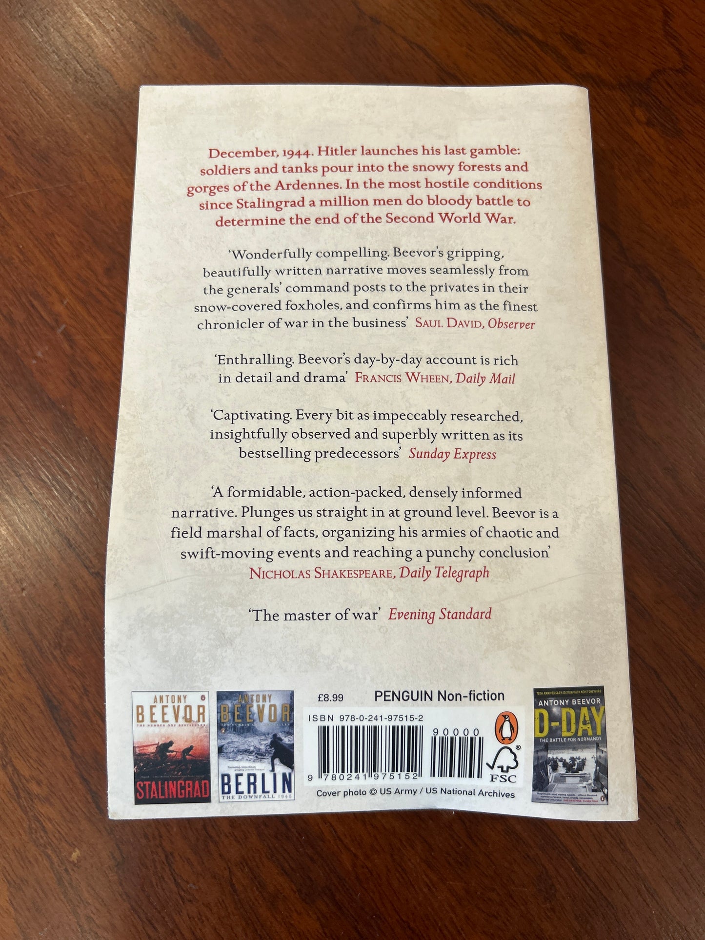 Ardennes 1944: Hitler’s last gamble. Antony Beevor. 2016.