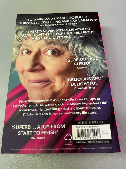 This much is true. Miriam Margolyes. 2021.