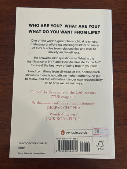 What are you doing with your life? J. Krishnamurti. 2018.