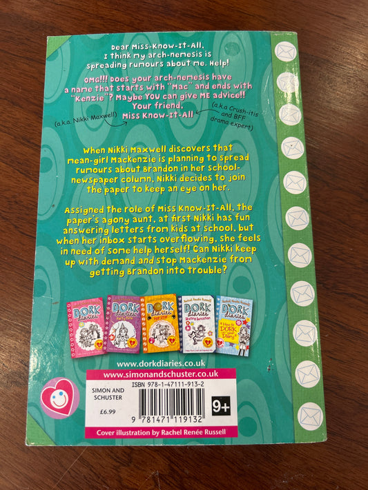 Dork diaries: dear dork. Rachel Renee Russell. 2012.