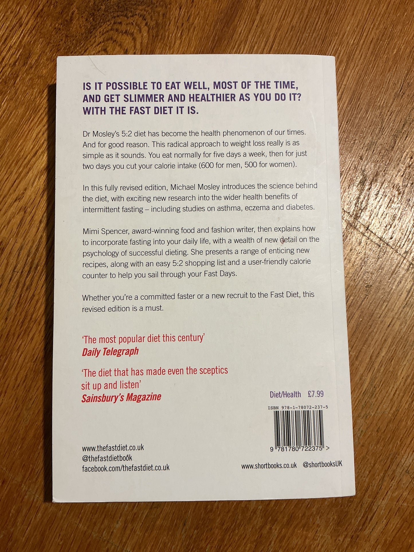 Fast diet. Michael Mosley and Mimi Spencer. 2014.