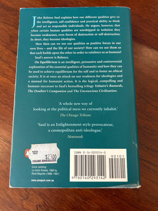 On equilibrium. John Ralston Saul. 2002.