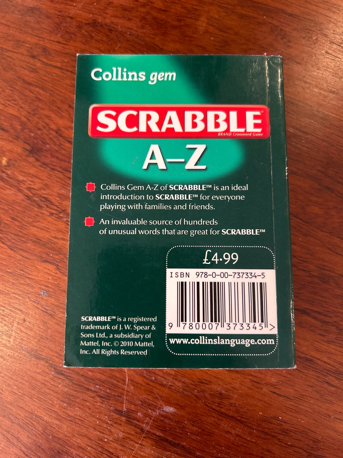 Collins Gem Scrabble A-Z. Barry Grossman and Allan Simmons. 2010.