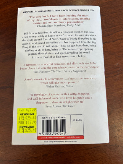 Short history of nearly everything. Bill Bryson. 2004.