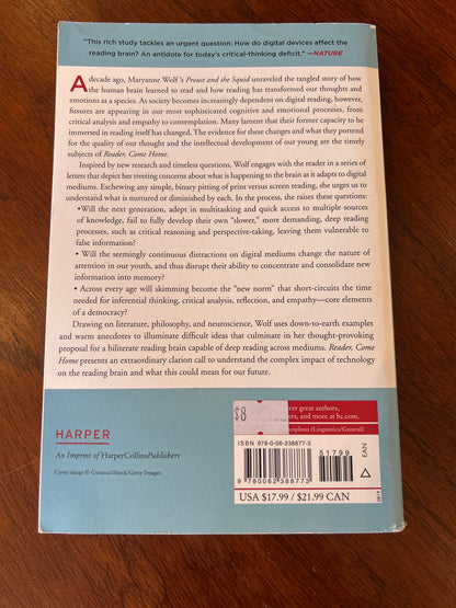 Reader, come home. Maryanne Wolf. 2018.