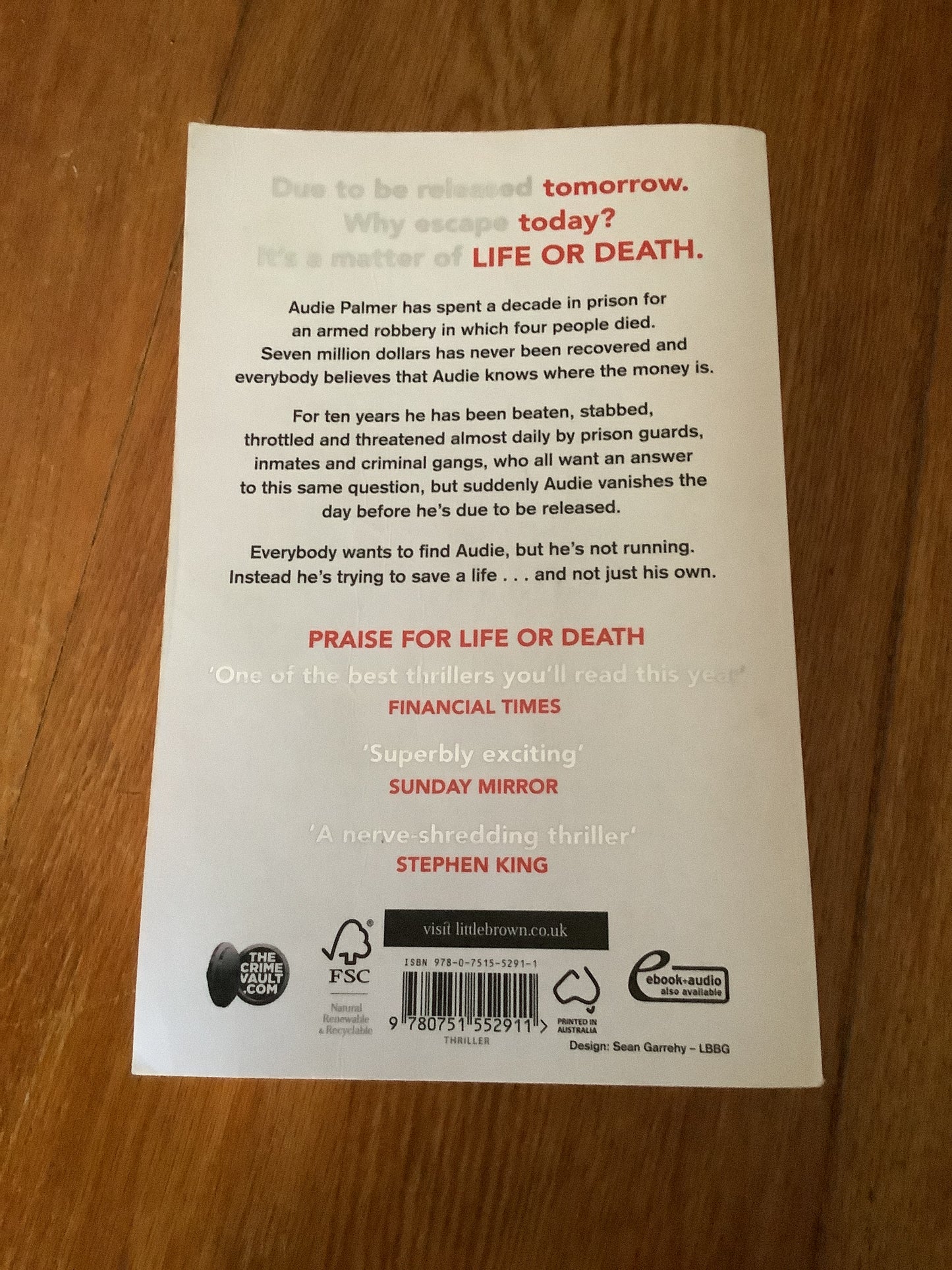 Life or death. Michael Robotham. 2015.