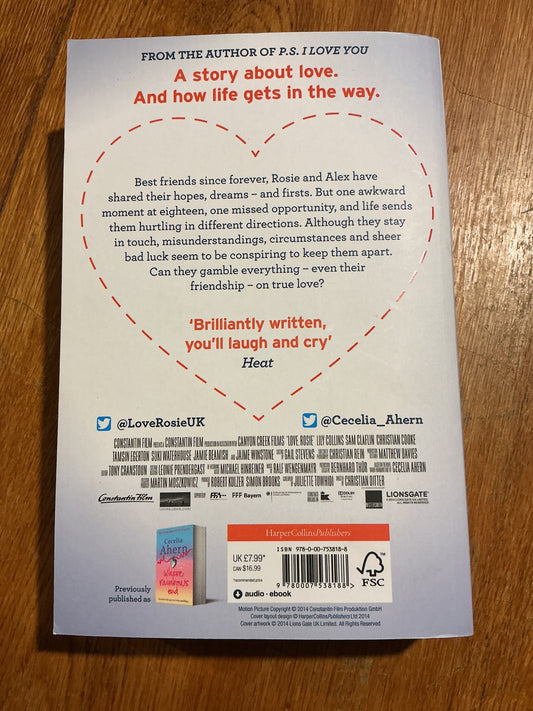 Love, Rosie. Cecelia Ahern. 2014.
