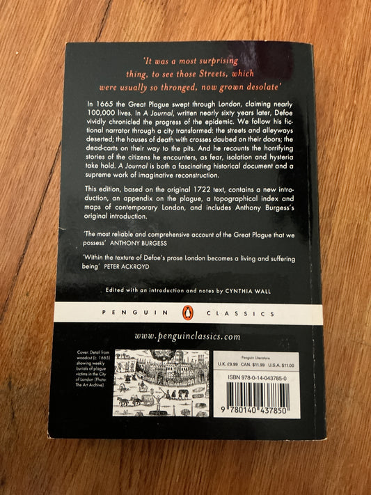Journal of the plague year. Daniel Defoe. 2003.