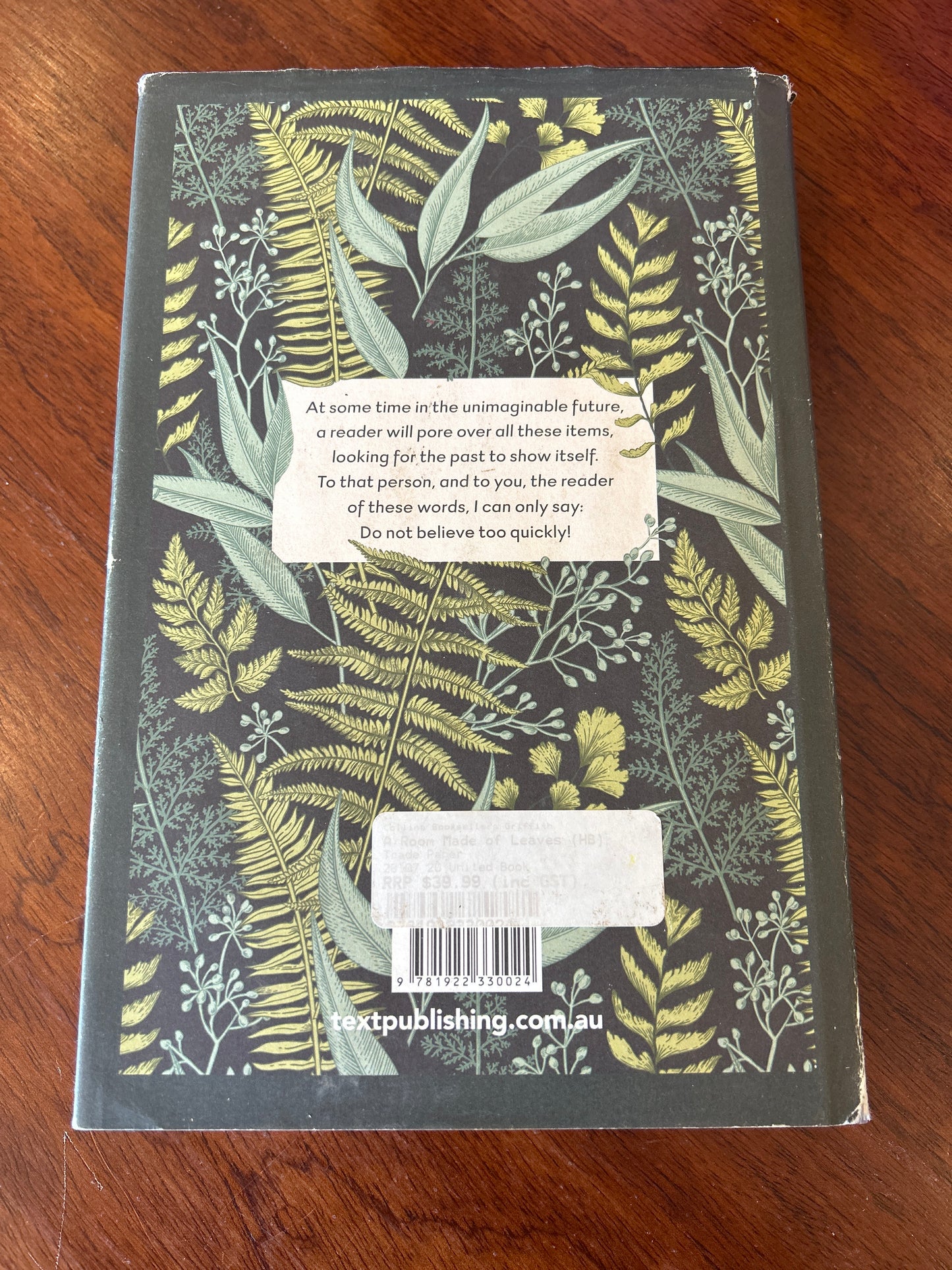 A Room made of leaves. Kate Grenville. 2020.