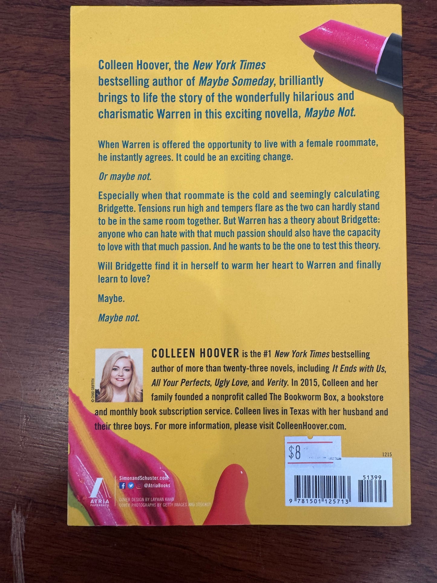 Maybe not: a novella. Colleen Hoover.