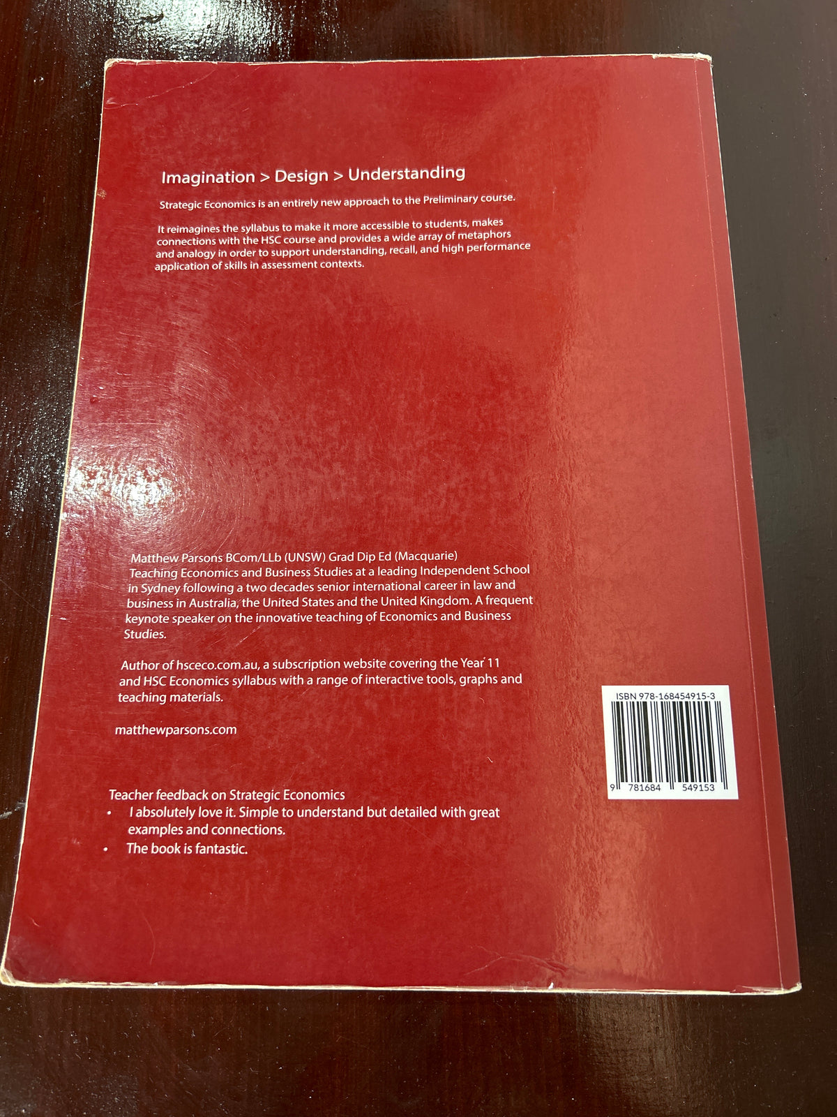 Strategic economics: preliminary 2019. Matthew Parsons. 2018.