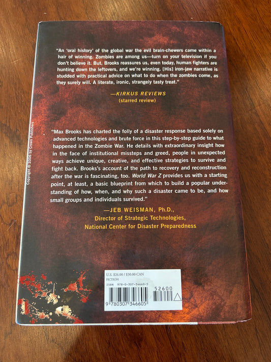 World War Z: an oral history of the zombie war. Max Brooks. 2006.
