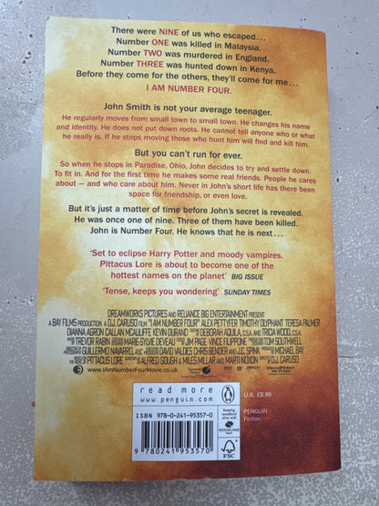 I am number four. Pittacus Lore. 2011.