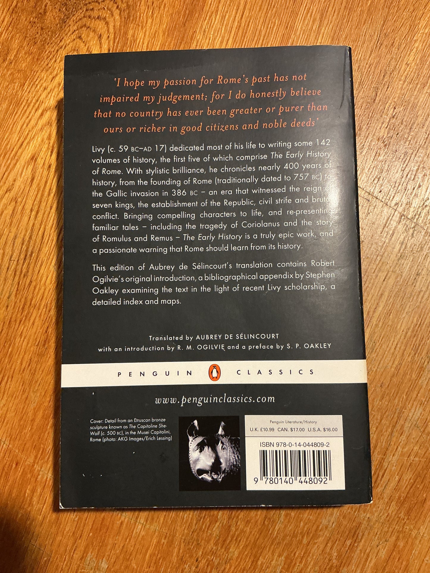 Early history of Rome. Livy. 2003.