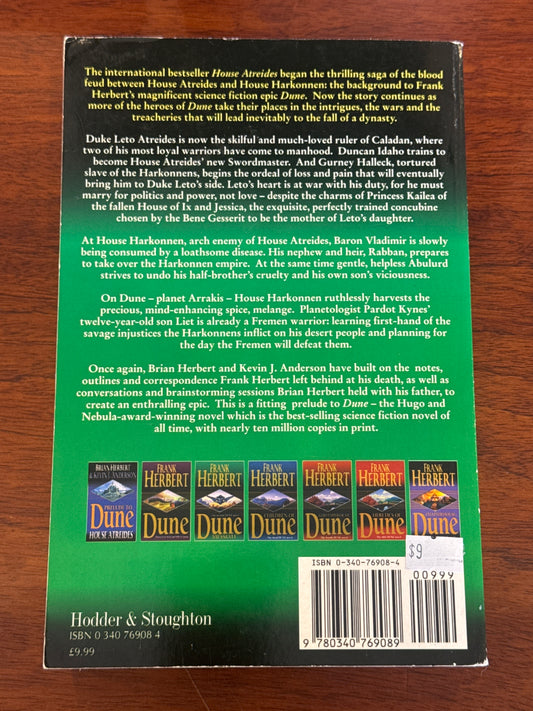 Prelude to Dune House Harkonnen. Brian Herbert & Kevin J. Anderson. 2000.