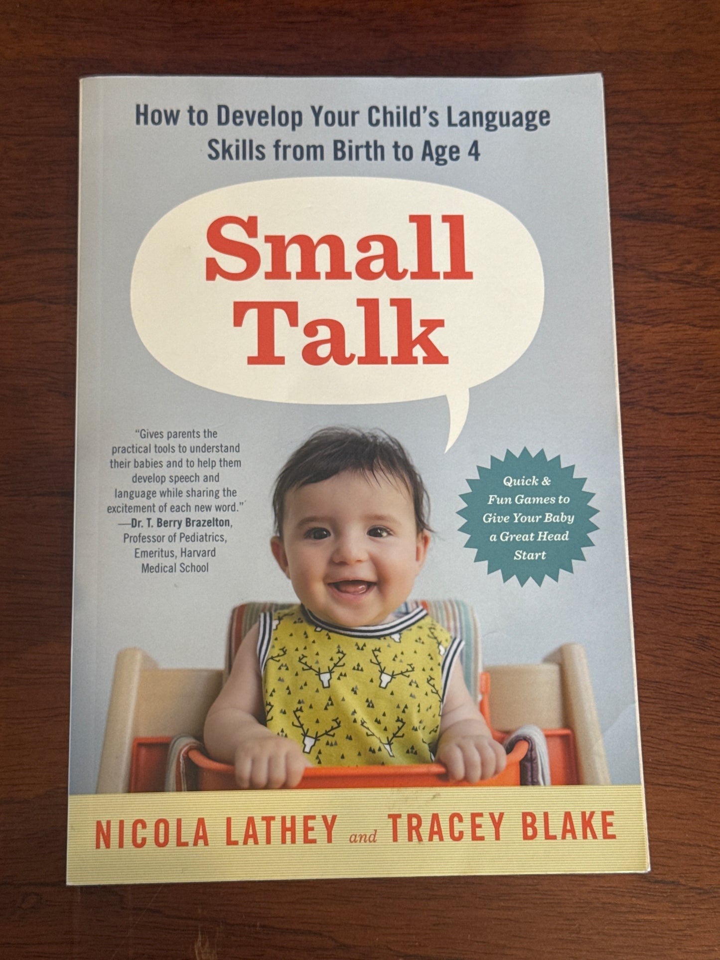 Small talk: how to develop your child’s language skills from birth to age four. Nicola Lathey and Tracey Blake. 2014.