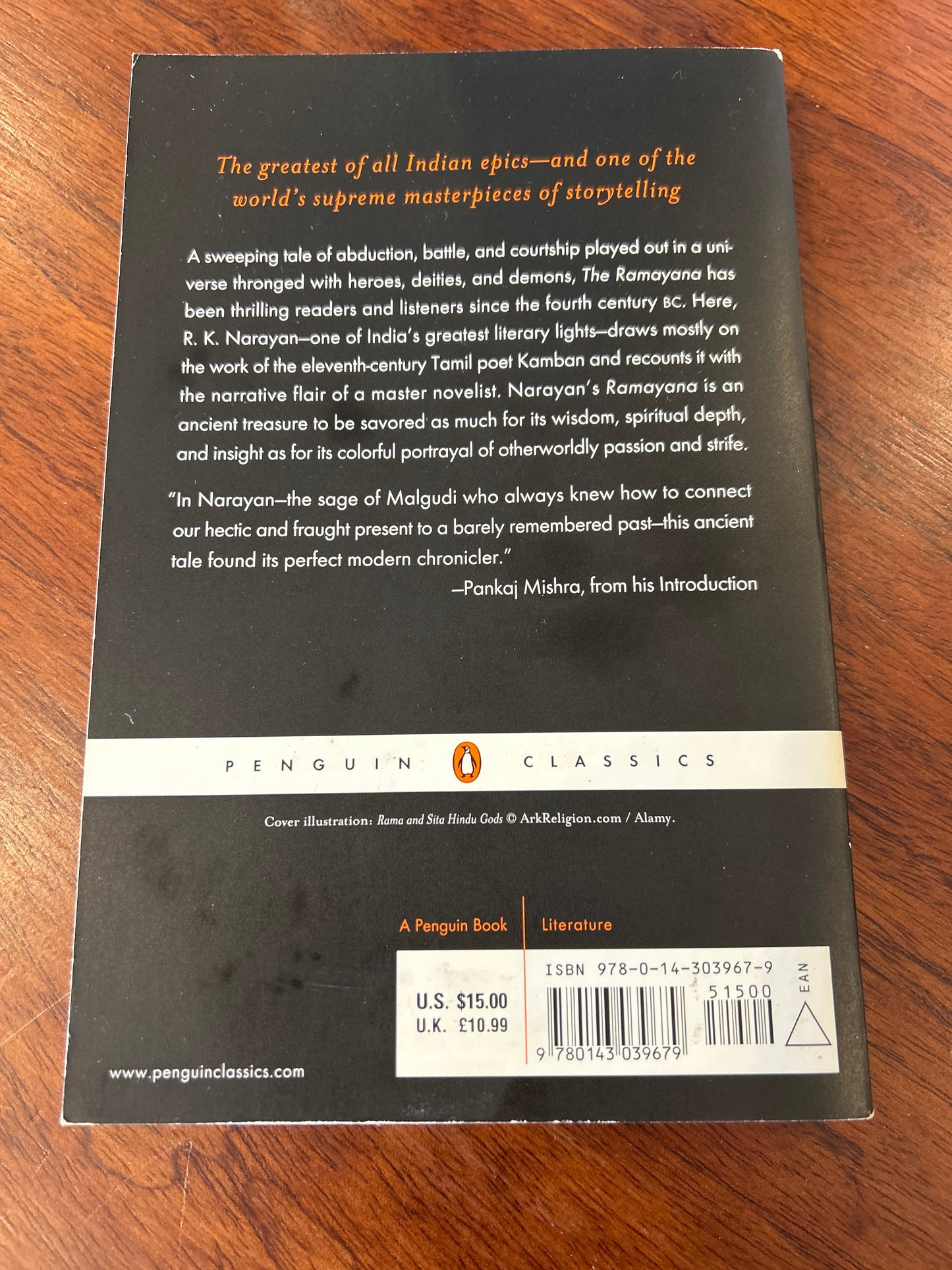 Ramayana: a shortened modern prose version of the Indian epic. R. K. Narayan. 2006.