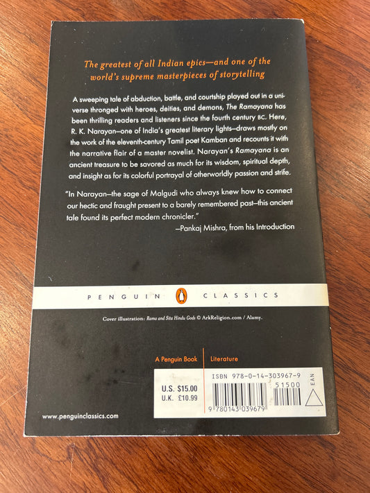 Ramayana: a shortened modern prose version of the Indian epic. R. K. Narayan. 2006.