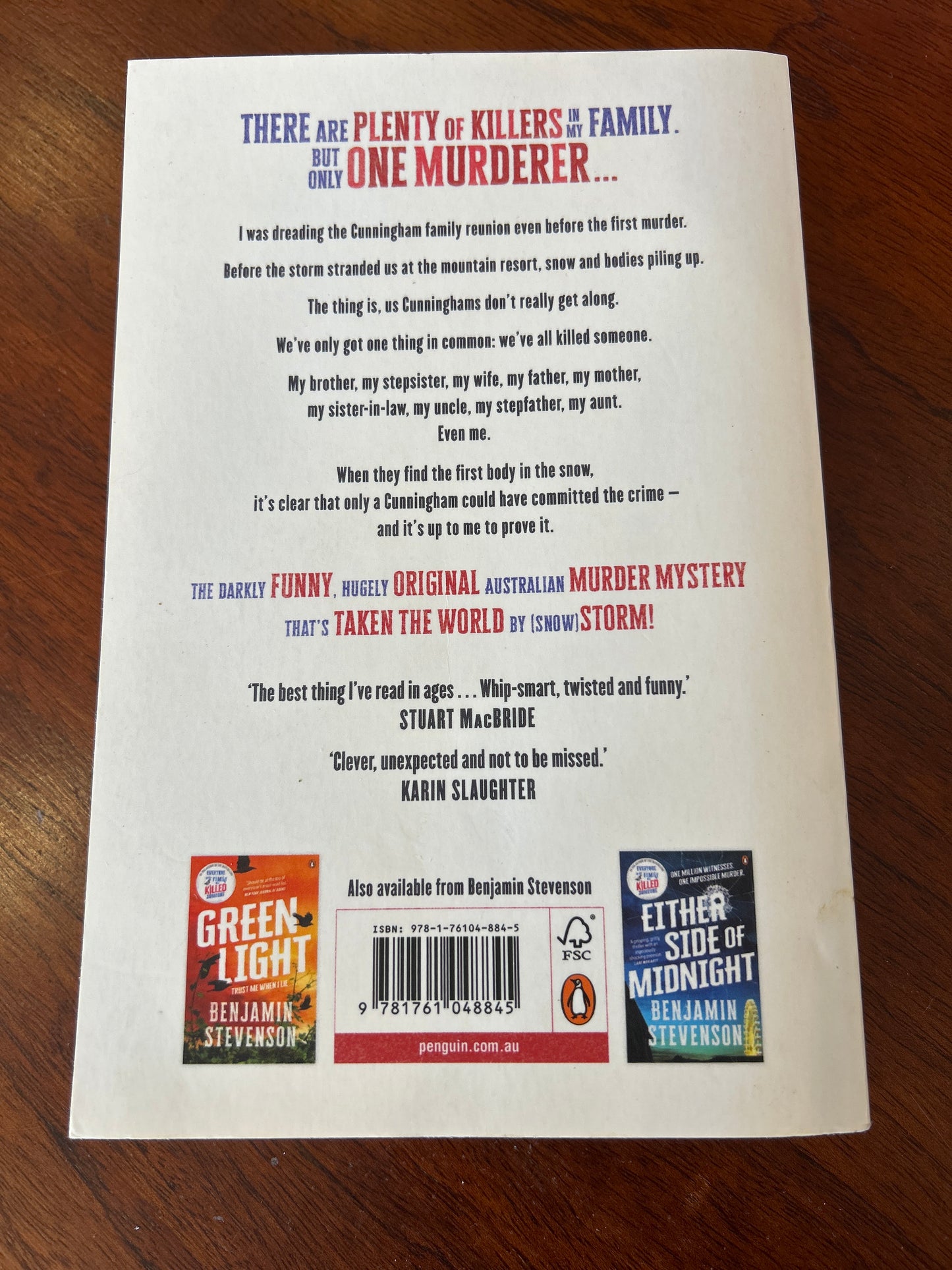 Everyone in my family has killed someone. Benjamin Stevenson. 2022.