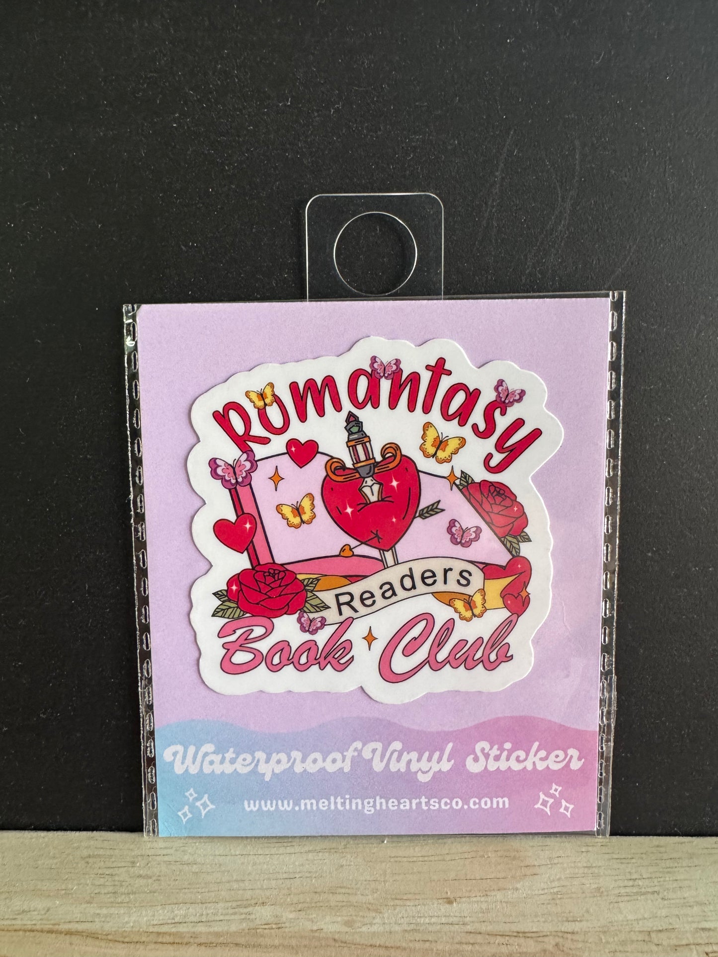 Romantasy Readers Book Club sticker.