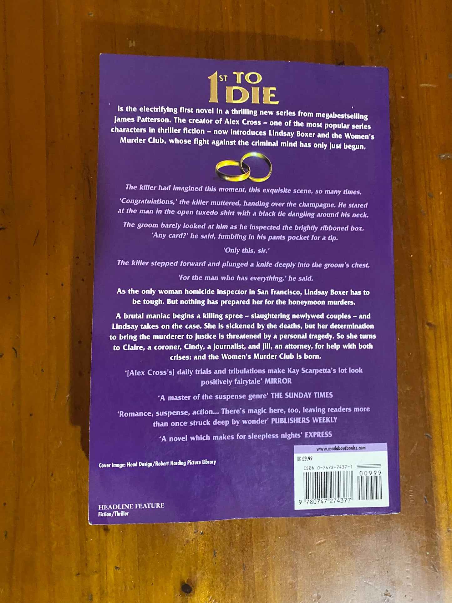 1st to die. James Patterson. 2001.